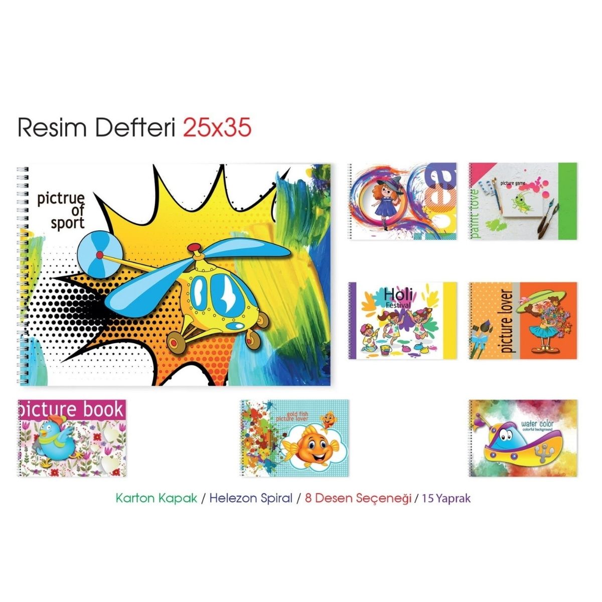 25x35 Spiralli Resim Defteri