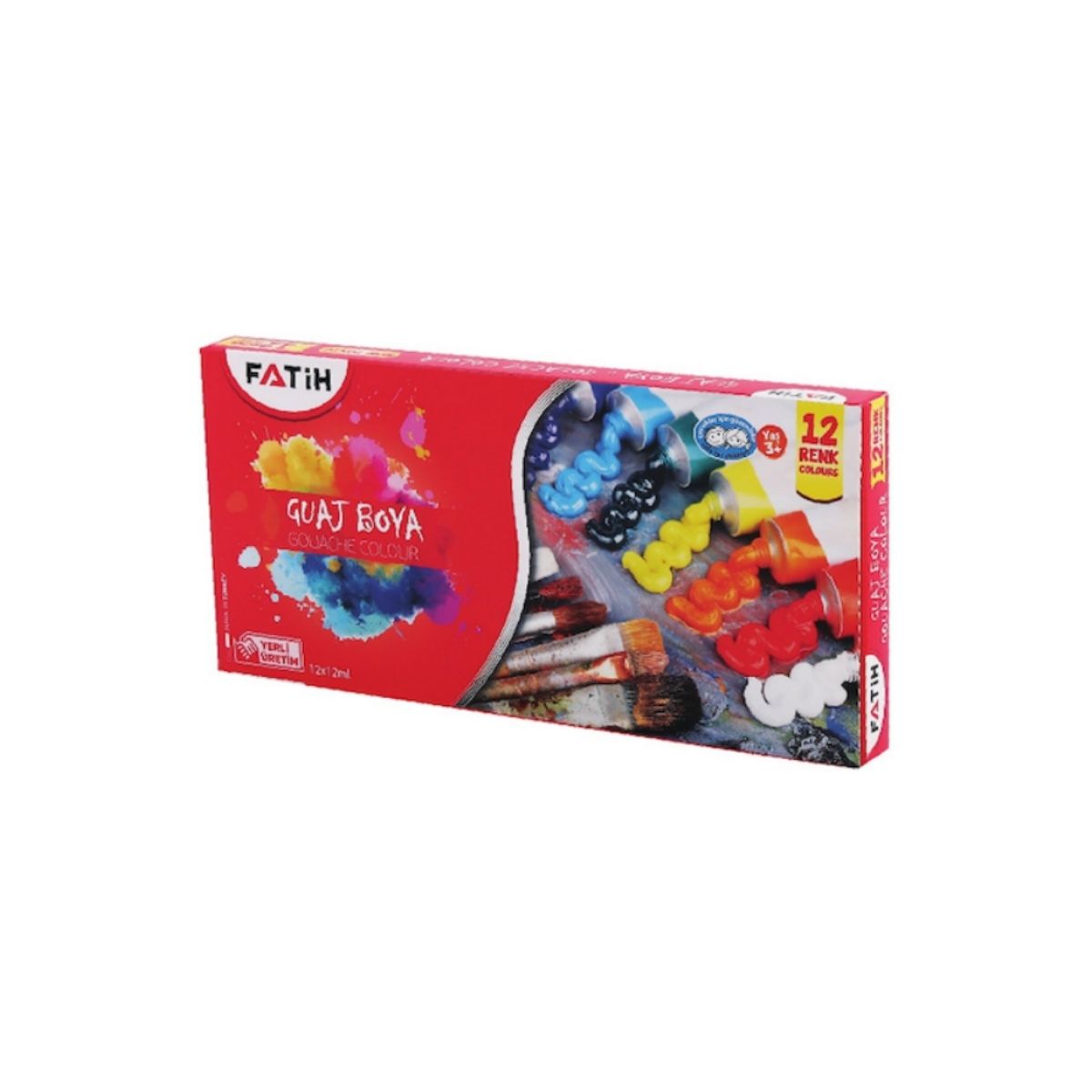 12 Renk Tüp Guaj Boya