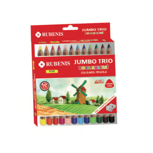 12 Renk Jumbo Trio Kuru Boya