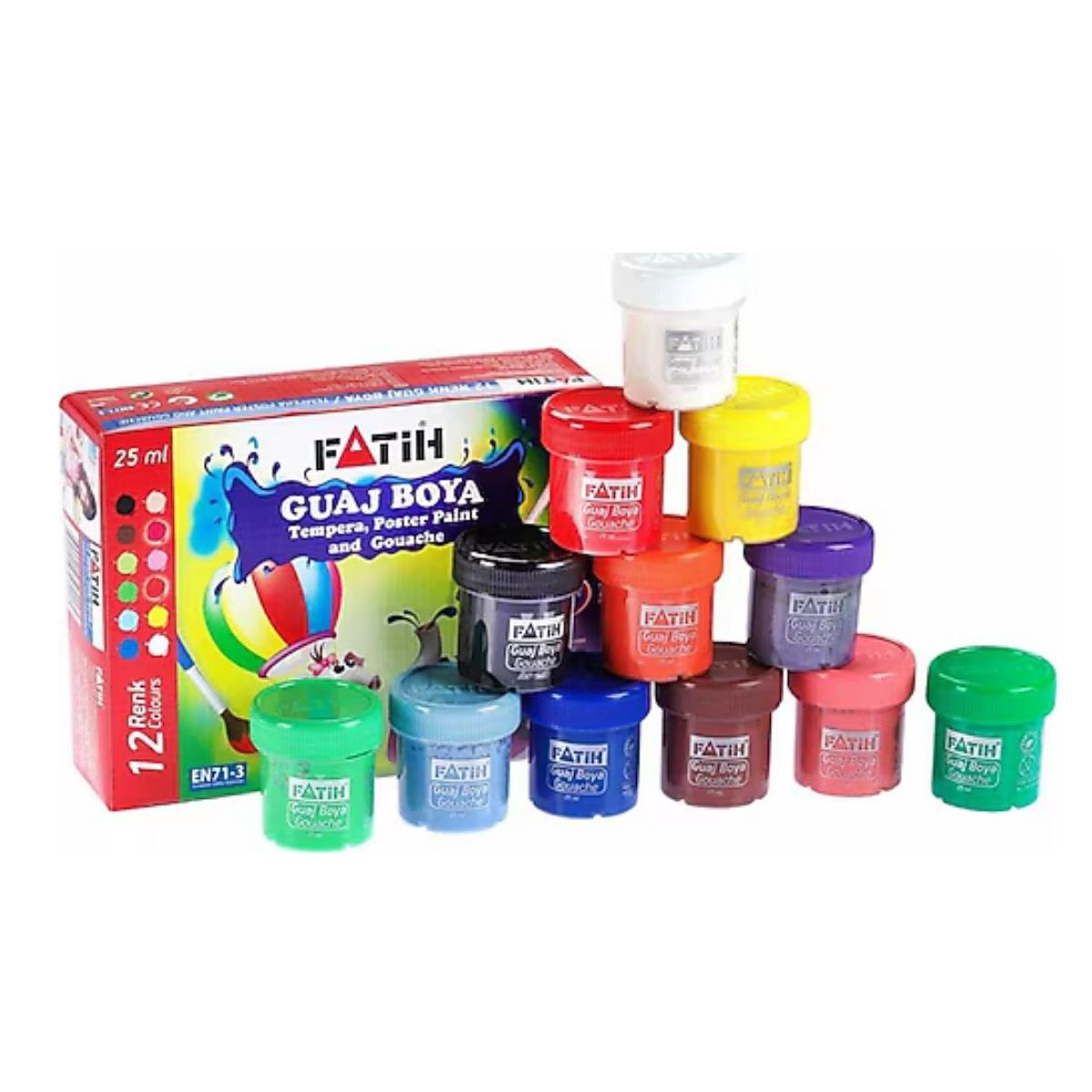 12 Renk Guaj Boya 25ml