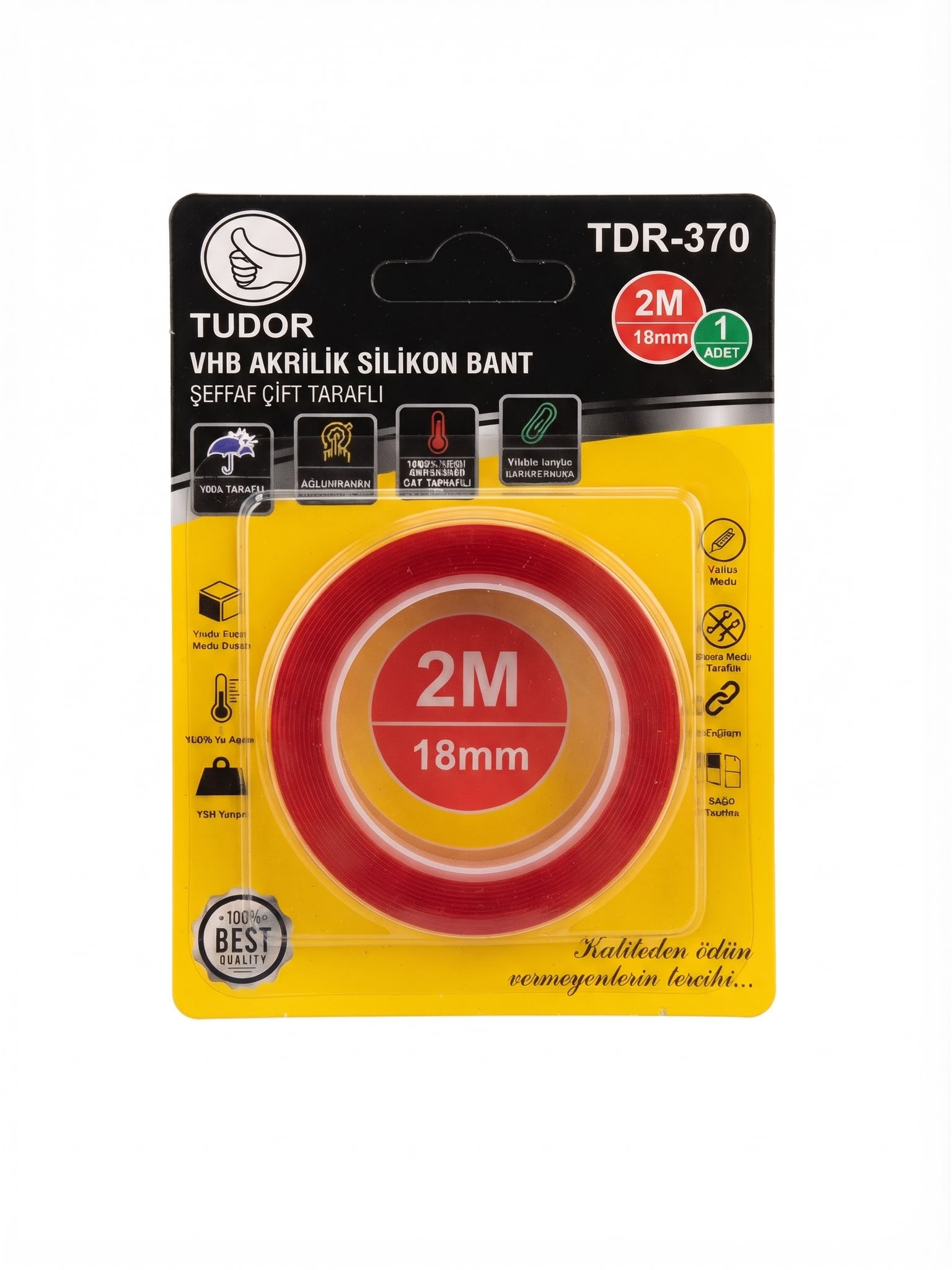 Şeffaf Çift Taraflı Bant 2m 18mm