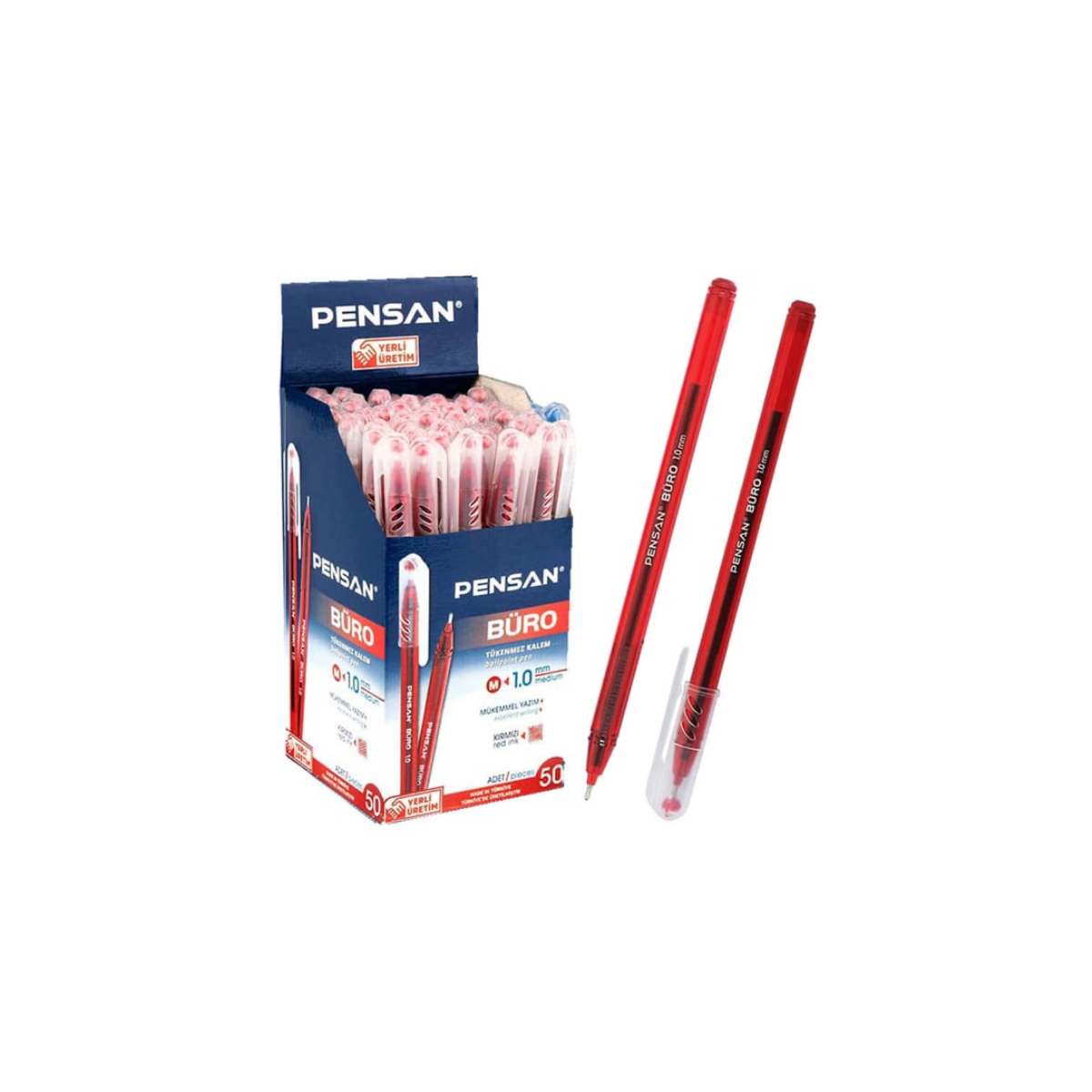 Büro 1.0mm Tükenmez Kalem Kırmızı