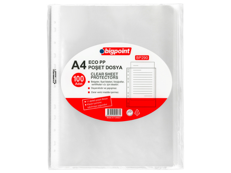 Bigpoint Poşet Dosya Eco 30 Mikron 100'lü Paket