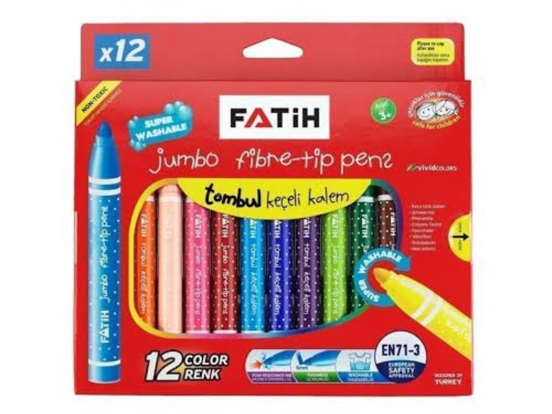 Fatih 12 Renk Jumbo Keçeli Kalem