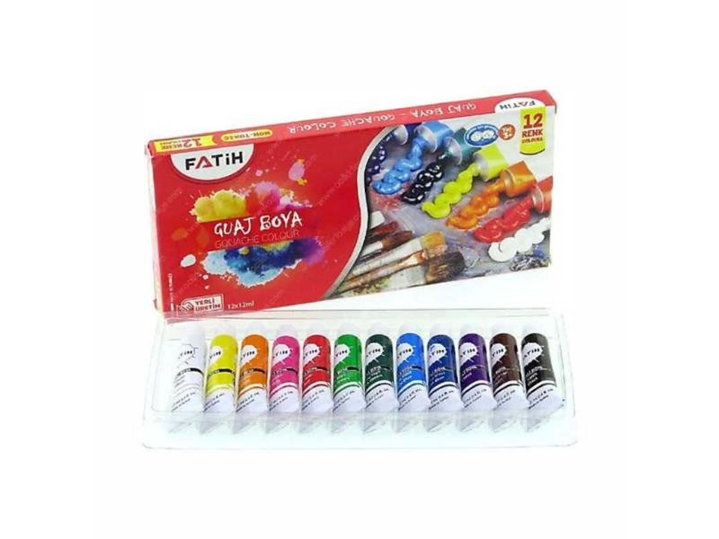 Fatih 12 Renk Tüp Guaj Boya