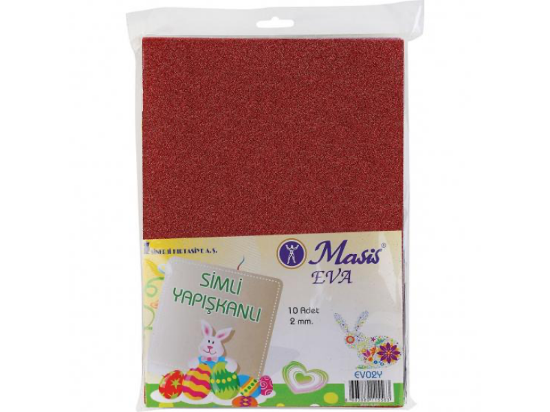 Masis A4 Ebat Simli Yapışkanlı Eva 10 renk
