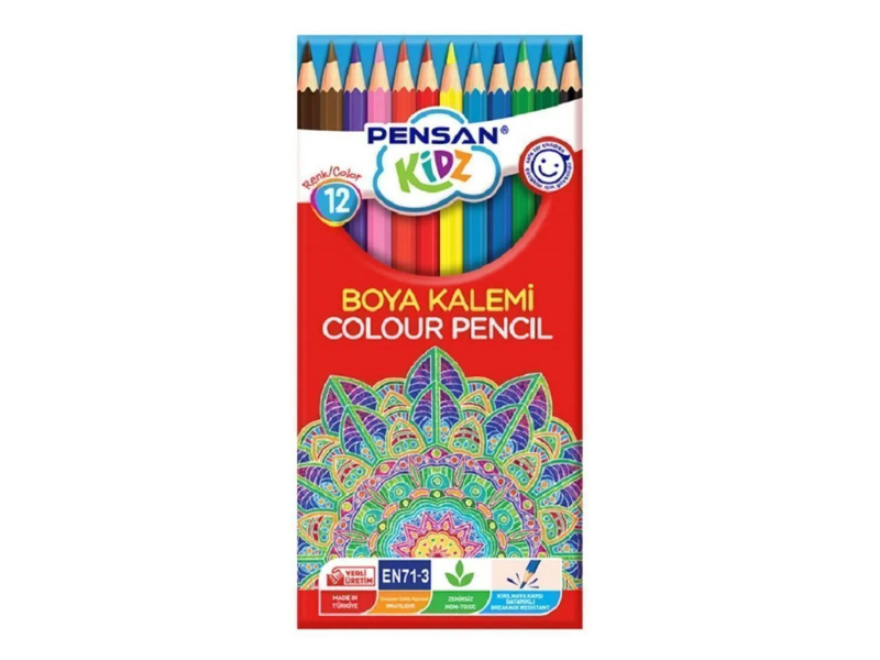 Pensan 12 Renk Tam Boy Kuru Boya