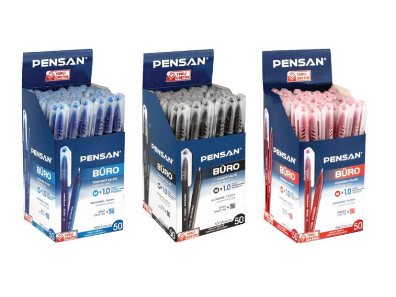 Pensan Büro 1mm Tükenmez Kalem M/S/K