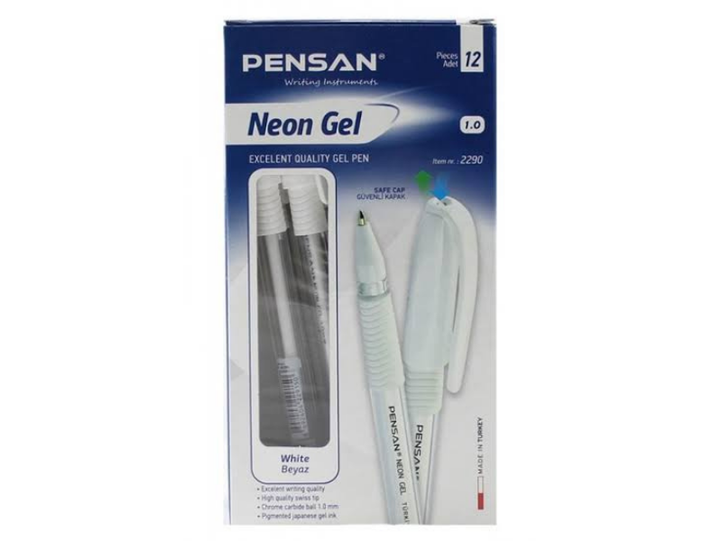 Pensan Neon Beyaz Kalem 1mm