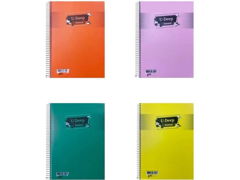 U-deep 120 Yaprak A4 Metod Plastik Kapak Spiralli Çizgili / Kareli Defter