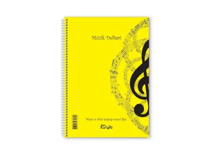 U-deep 40 Yaprak Plastik Kapak A4 Spiralli Müzik Defteri