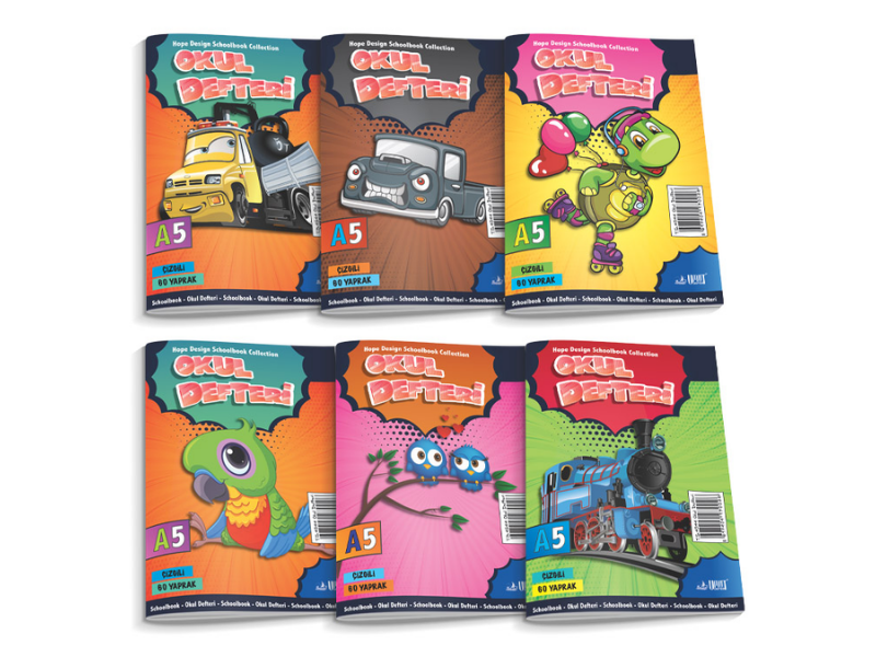 U-deep 60 Yaprak A5 Lise Karton Kapak Çizgili / Kareli Defter